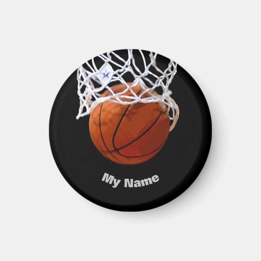 Basketball Jouw naam Magneet (Voorkant)