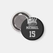 Basketball Jouw naam Magneet (Voorkant / Achterkant)