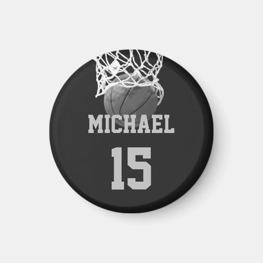 Basketball Jouw naam Magneet (Voorkant)