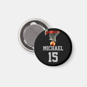 Basketball Jouw naam Magneet (Voorkant / Achterkant)