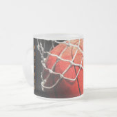 Basketball Jouw naam Matglas Koffiemok (Voorkant links)