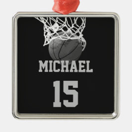 Basketball Jouw naam Metalen Ornament