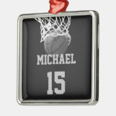 Basketball Jouw naam Metalen Ornament (Links)