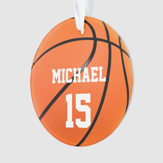 Basketball Jouw naam Ornament (voorkant)