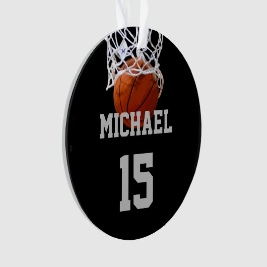Basketball Jouw naam Ornament (voorkant)