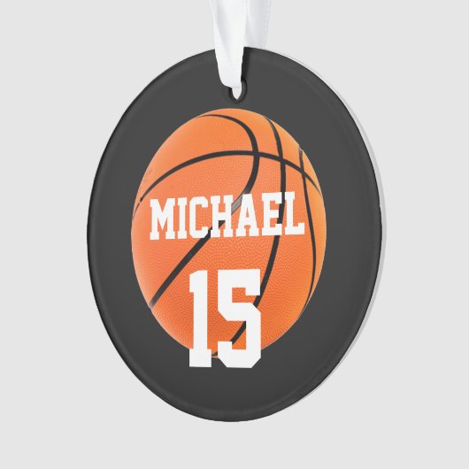 Basketball Jouw naam Ornament (voorkant)