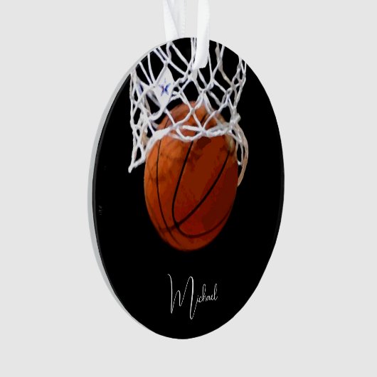 Basketball Jouw naam Ornament (voorkant)