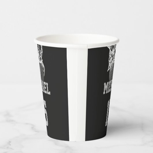 Basketball Jouw naam Papieren Bekers (Rechts)