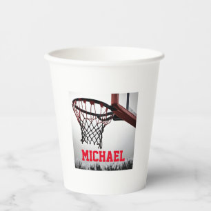 Basketball Jouw naam Papieren Bekers