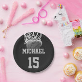 Basketball Jouw naam Papieren Bordje (Feest)