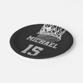 Basketball Jouw naam Papieren Bordje (Gekanteld)