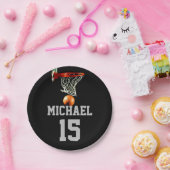 Basketball Jouw naam Papieren Bordje (Feest)