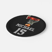 Basketball Jouw naam Papieren Bordje (Gekanteld)