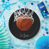 Basketball Jouw naam Papieren Bordje (Feest)