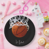 Basketball Jouw naam Papieren Bordje (Feest)