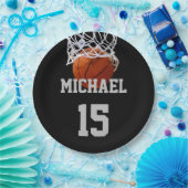 Basketball Jouw naam Papieren Bordje (Feest)