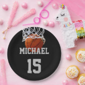 Basketball Jouw naam Papieren Bordje (Feest)