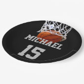 Basketball Jouw naam Papieren Bordje (Gekanteld)