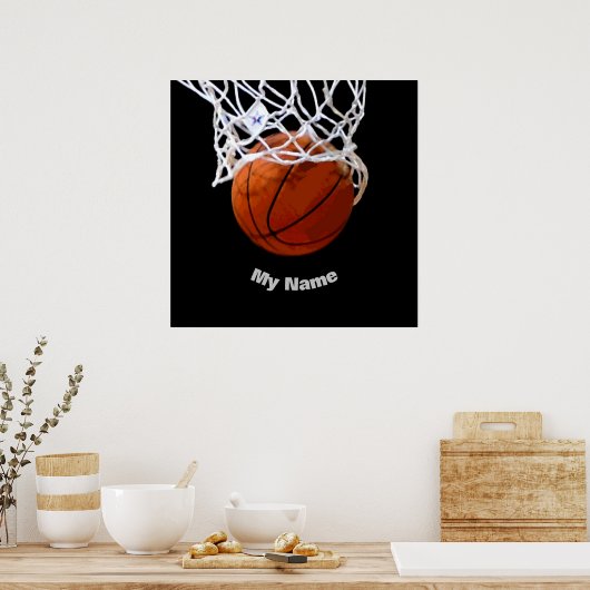 Basketball Jouw naam Poster (Keuken)