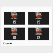 Basketball Jouw naam Rechthoekige Sticker (Vel)