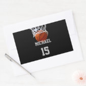 Basketball Jouw naam Rechthoekige Sticker (Envelop)