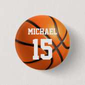 Basketball Jouw naam Ronde Button 3,2 Cm (Voorkant)