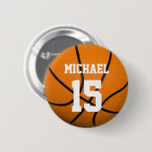 Basketball Jouw naam  Ronde Button 5,7 Cm (Voorkant /achterkant)