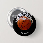 Basketball Jouw naam Ronde Button 5,7 Cm (Voorkant /achterkant)