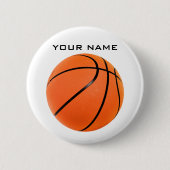 Basketball Jouw naam Ronde Button 5,7 Cm (Voorkant)