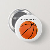 Basketball Jouw naam Ronde Button 5,7 Cm (Voorkant /achterkant)