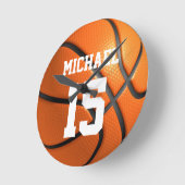 Basketball Jouw naam Ronde Klok (Hoek)