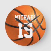 Basketball Jouw naam Ronde Klok (Voorkant)