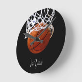 Basketball Jouw naam Ronde Klok (Hoek)