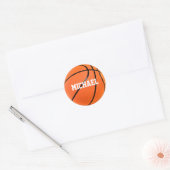 Basketball Jouw naam Ronde Sticker (Envelop)