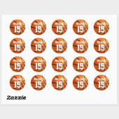 Basketball Jouw naam Ronde Sticker (Vel)