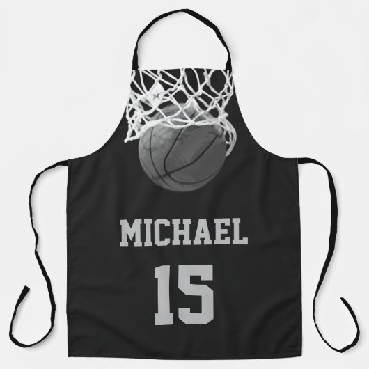 Basketball Jouw naam Schort (Voorkant)