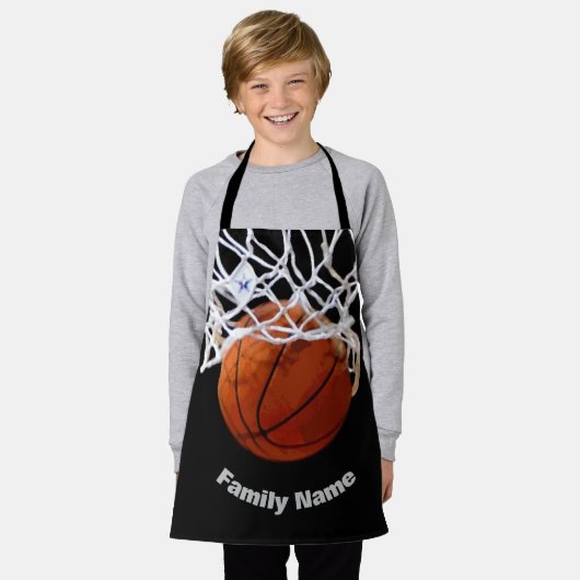 Basketball Jouw naam Schort (Gedragen)