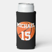 Basketball Jouw naam Seltzer Blikjeskoeler (Seltzer Voorkant)