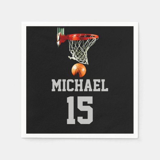 Basketball Jouw naam Servet (Voorkant)