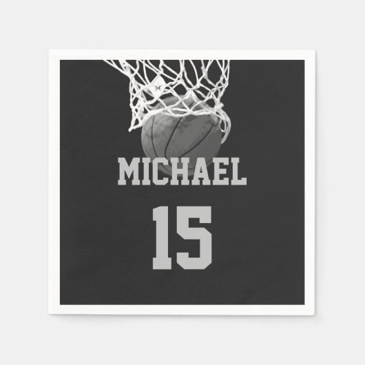 Basketball Jouw naam Servet (Voorkant)