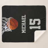 Basketball Jouw naam Sherpa Deken (Voorkant (horizontaal))