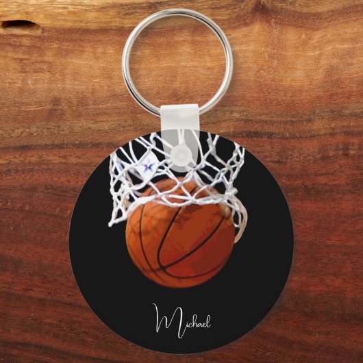 Basketball Jouw naam Sleutelhanger (Voorkant)