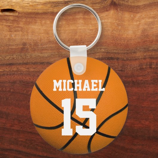 Basketball Jouw naam  Sleutelhanger (Voorkant)