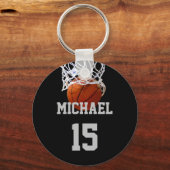 Basketball Jouw naam Sleutelhanger (Voorkant)
