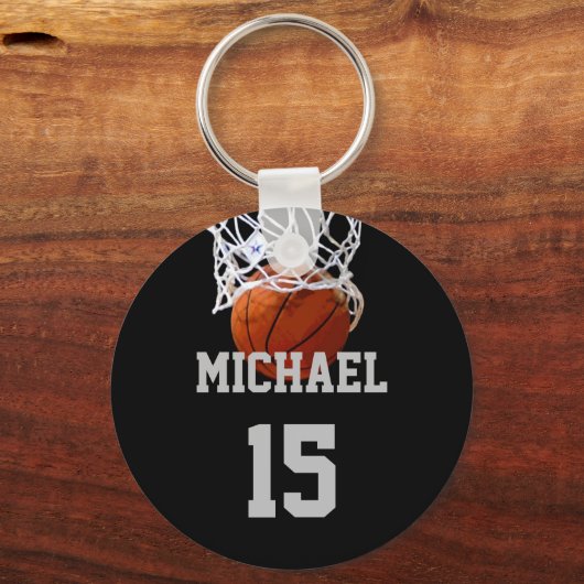 Basketball Jouw naam Sleutelhanger (Voorkant)