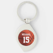 Basketball Jouw naam Sleutelhanger (Voorkant)