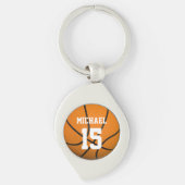 Basketball Jouw naam  Sleutelhanger (Voorkant)