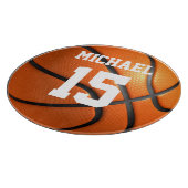 Basketball Jouw naam Snijplank (Hoek)