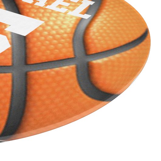 Basketball Jouw naam Snijplank (Hoek)