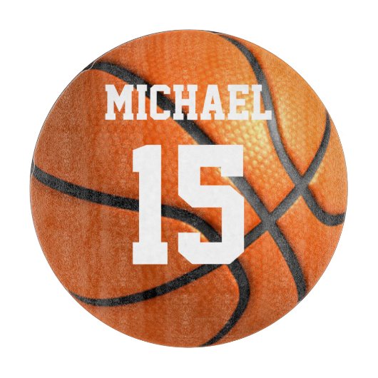 Basketball Jouw naam Snijplank (Voorkant)